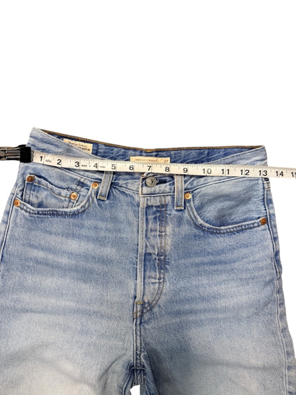 Levi’s Ribcage Straight Jeans 27x29 Light Wash High Rise Vintage Fit - Picture 5 of 9